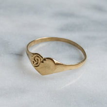 Load image into Gallery viewer, Vintage &quot;J&quot; Heart Signet Pinky Ring
