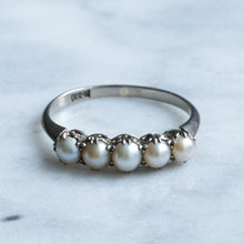 Load image into Gallery viewer, Vintage Half-Loop 5-Stone Pearl Ring

