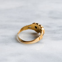 Load image into Gallery viewer, Antique Double Heart Diamond and Ruby Ring
