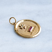 Load image into Gallery viewer, Vintage Round QU'HIER QUE DEMAIN Augis Pendant

