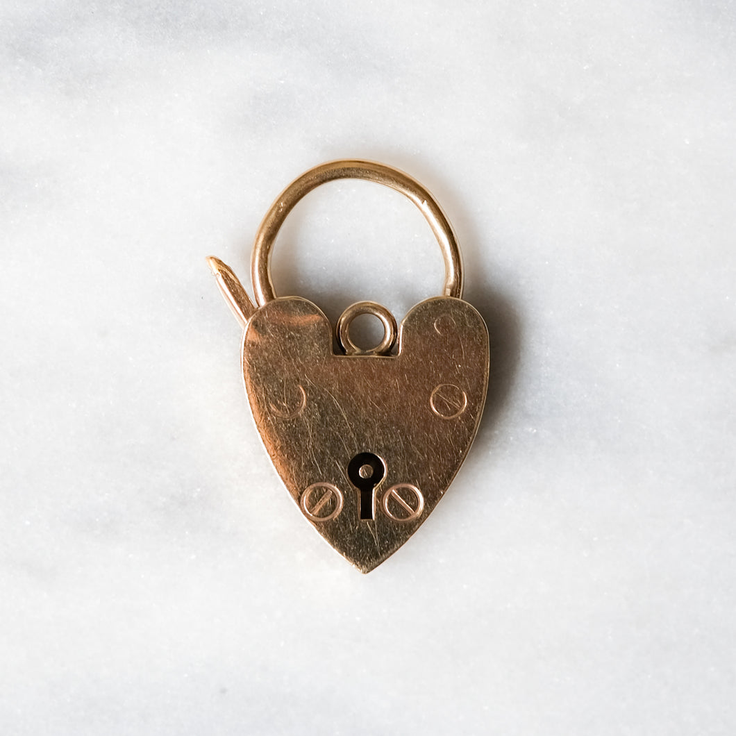 Vintage 9K Yellow Gold Heart Padlock Locket