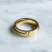 Load image into Gallery viewer, Vintage 18K Yellow Gold Tiffany &amp; Co. &quot;T&quot; Wide Band Ring
