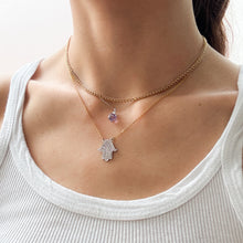 Load image into Gallery viewer, Vintage 15.35 inch Amethyst and Diamond Adjustable Necklace
