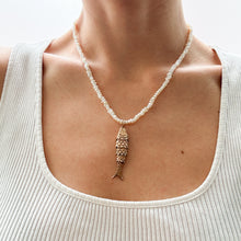 Load image into Gallery viewer, Vintage 9K Rose Gold Articulated Fish Trout Pendant
