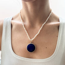 Load image into Gallery viewer, Antique Victorian Blue Guilloché Enamel with Halo Seed Pearl Locket
