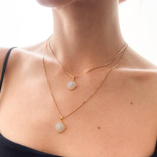 Load image into Gallery viewer, Edwardian Carved Chalcedony with Diamond Conversion Pendant - A
