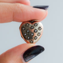 Load image into Gallery viewer, Antique Star Set Pearls Heart Locket
