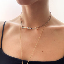 Load image into Gallery viewer, Antique Art Deco Pearl and Old Cut Diamond Bar Brooch
