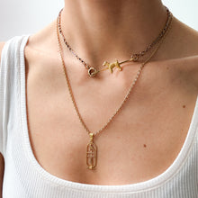 Load image into Gallery viewer, Vintage 18K Yellow Gold Egyptian Cartouche Hieroglyph Pendant
