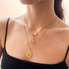 Load image into Gallery viewer, Vintage Large 1950s Round Laurel Wreath QU'HIER QUE DEMAIN Augis Pendant
