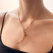 Load image into Gallery viewer, Antique Pearl Crescent Conversion Pendant
