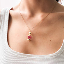 Load image into Gallery viewer, Vintage French Pearl and Pink Resin Amphora Pendant
