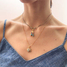 Load image into Gallery viewer, Vintage Egyptian Blue Enamel Eye of Horus Amulet Pendant
