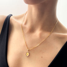 Load image into Gallery viewer, Vintage Oval QU'HIER QUE DEMAIN Augis Pendant with Ruby and Diamond Border
