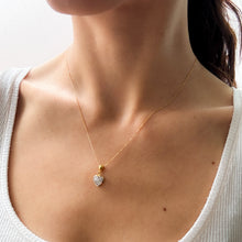 Load image into Gallery viewer, Vintage Delicate 18 Inch Curb-Link Chain with Invisible Set Diamond Heart Pendant
