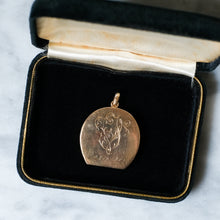 Load image into Gallery viewer, Art Deco Era 14K Rose Gold Dog Portrait Locket with Ivy Leaves
