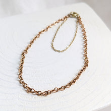 Load image into Gallery viewer, Delicate 14K Rose Gold 7.5 inch Rolo-Link Bracelet
