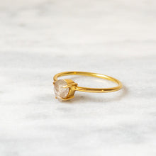 Load image into Gallery viewer, 18K Yellow Gold Diamond Solitaire Ring in size UK N+ / US 7

