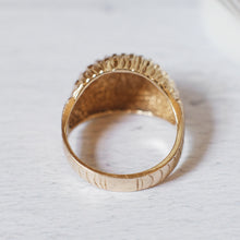 Load image into Gallery viewer, 14K Yellow Gold Etched Dome Bombé Ring in size UK N+ / US 7.5
