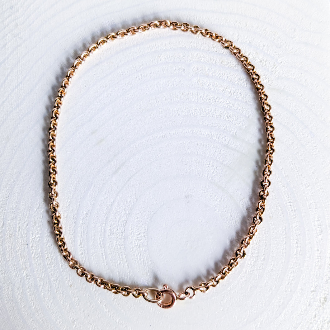 14K Rose Gold 7.5 inch / 19 cm Cable-Link Bracelet