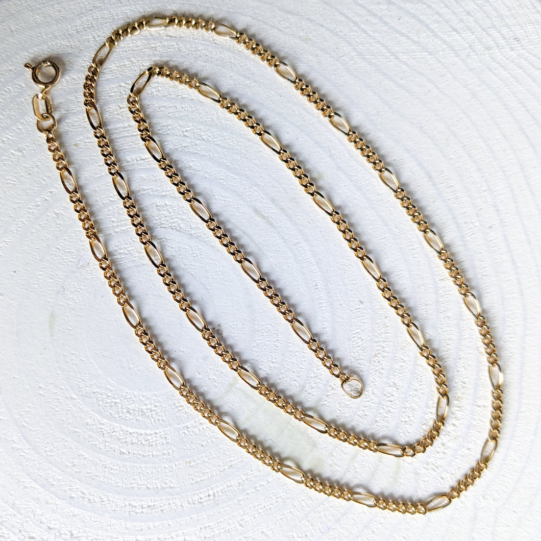 16.75 inch 14K Yellow Gold Figaro / Trace Wire Chain Necklace