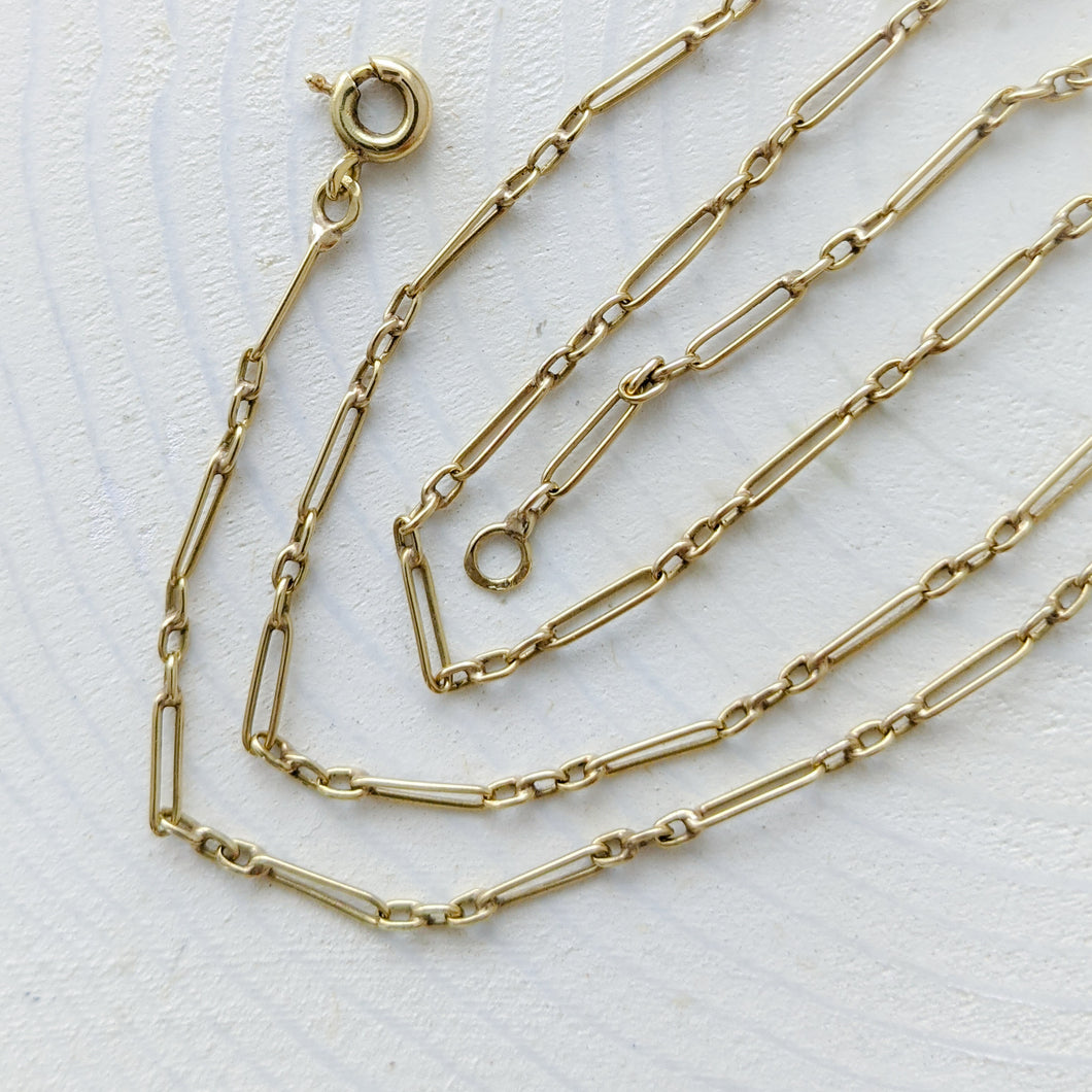 18.25 inch 14K Yellow Gold Delicate Paperclip Chain