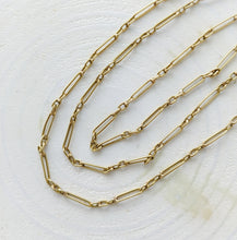 Load image into Gallery viewer, 18.25 inch 14K Yellow Gold Delicate Paperclip Chain
