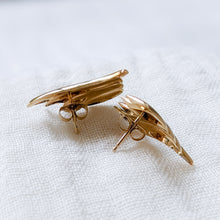 Load image into Gallery viewer, Reserved for IP: Vintage 14K Yellow Gold Wing-Style Earrings - Final Balance
