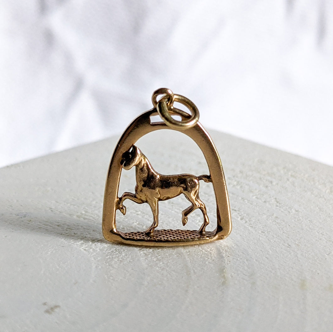 10K Rose Gold Horse Charm