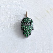 Load image into Gallery viewer, Emerald Hamsa Charm Pendant
