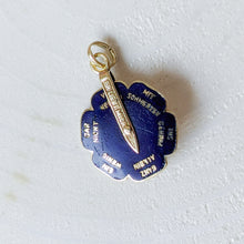 Load image into Gallery viewer, 14K Yellow Gold &quot;He Loves Me&quot; Blue Enamel Spinner Charm
