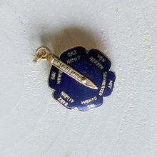 Load image into Gallery viewer, 14K Yellow Gold &quot;He Loves Me&quot; Blue Enamel Spinner Charm
