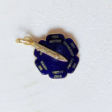 Load image into Gallery viewer, 14K Yellow Gold &quot;He Loves Me&quot; Blue Enamel Spinner Charm
