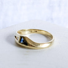 Load image into Gallery viewer, 14K Yellow Gold Art Deco Sapphire and Diamond Ring Size US 6.25 / UK M
