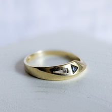 Load image into Gallery viewer, 14K Yellow Gold Art Deco Sapphire and Diamond Ring Size US 6.25 / UK M
