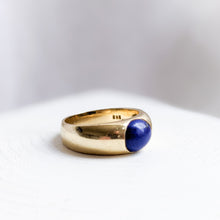 Load image into Gallery viewer, 14K Yellow Gold 1920s Lapis Lazuli Ring Size US 8.25 / UK Q
