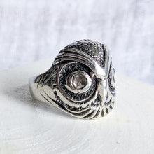 Load image into Gallery viewer, Circa Early 20th Century Silver Owl Ring
