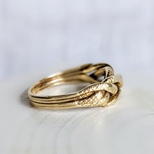 Load image into Gallery viewer, 14K Yellow Gold Braided Snake Ring US 8.5 / UK Q.5
