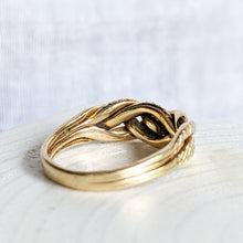 Load image into Gallery viewer, 14K Yellow Gold Braided Snake Ring US 8.5 / UK Q.5
