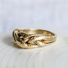 Load image into Gallery viewer, 14K Yellow Gold Braided Snake Ring US 8.5 / UK Q.5
