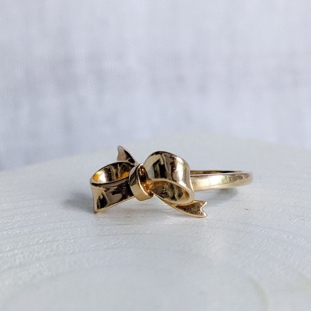 14k gold online bow ring