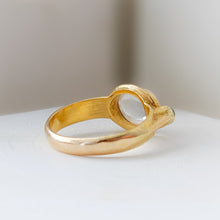 Load image into Gallery viewer, 18K Yellow Gold Moonstone and Sapphire Ring Size US 8.25 / UK Q
