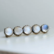 Load image into Gallery viewer, Victorian 10K Two-Tone Gold 5-Stone Moonstone Brooch
