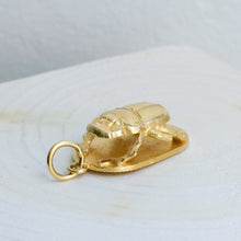 Load image into Gallery viewer, 18K Yellow Gold Scarab Beetle Pendant
