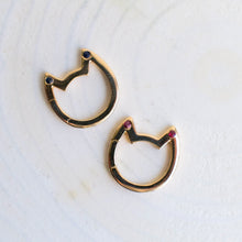 Load image into Gallery viewer, RESERVED for DM: 18K Yellow Gold Eye of the Cat Ruby Charm Enhancer
