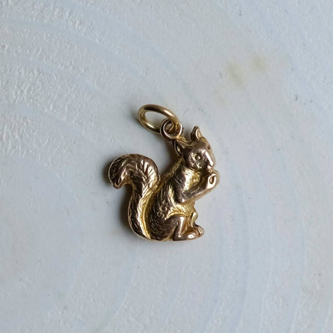 Vintage 9K Yellow Gold Squirrel Charm