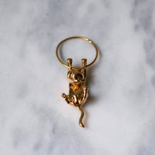 Load image into Gallery viewer, 18K Yellow Gold Hang In There Kitty Kitten Pendant with Sapphire Eyes by Jack Slack
