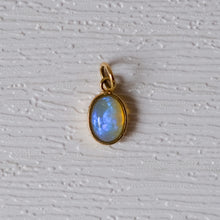 Load image into Gallery viewer, 18K Yellow Gold Blue Opal Charm
