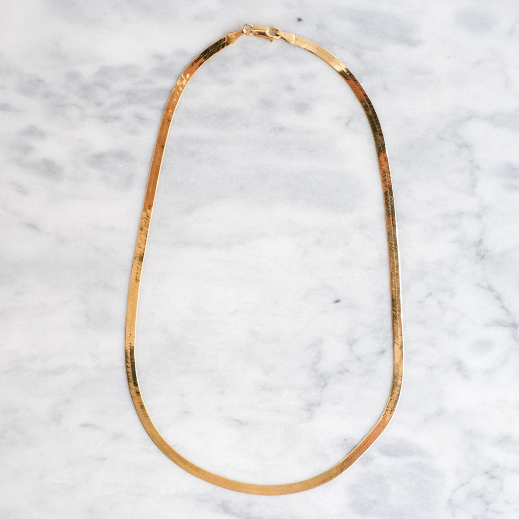17.5 inch 14K Yellow Gold Herringbone Chain