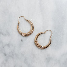 Load image into Gallery viewer, Vintage 1920s 14K Yellow Gold Bow Hoop Earrings
